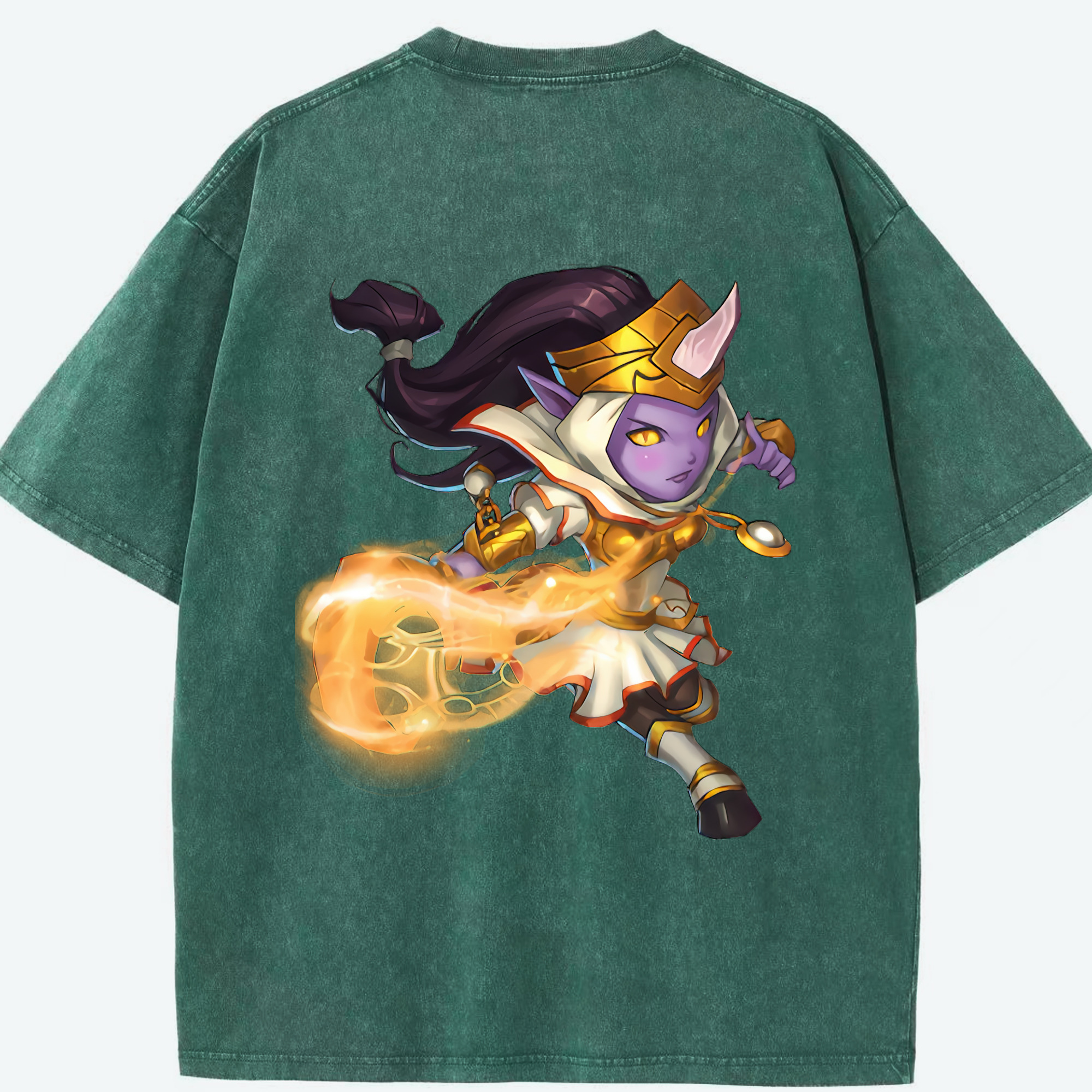 リーグ・オブ・レジェンド League of Legends LOL 綿100% ヴィンテージ風 半袖Tシャツ（背面プリント）